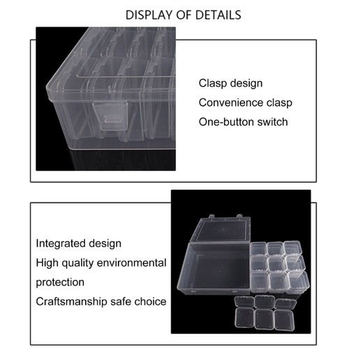 Craft Supply Storage Case Transparent Clear Plastic Mini Boxes with Secure Lids - Picture 2 of 8
