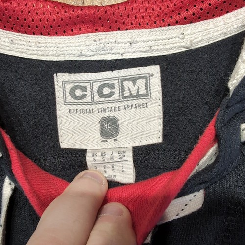 Sudadera con capucha de encaje vintage New Jersey Devils NHL CCM para hombre talla pequeña suéter - Imagen 6 de 11