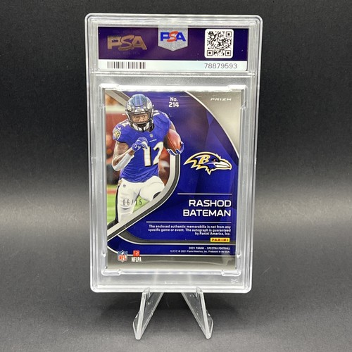 RASHOD BATEMAN 2021 PANINI SPECTRA ORANGE PRIZM ROOKIE PATCH AUTO RC /15 - Picture 2 of 2