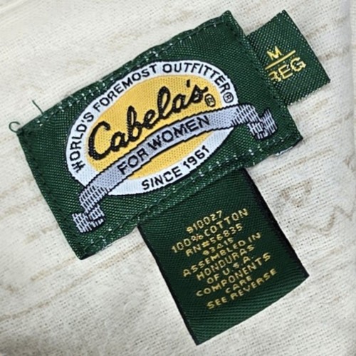 Vintage Cabela's Men Buffalo Print Soft Chamois Heavyweight Button Shirt Medium - Bild 8 von 8