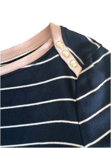 Suéter Lauren Ralph Lauren PMed Azul Blanco Rayas Rosa Borde Suave Chic Preppy - Imagen 4 de 7