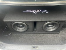 USED SKAR AUDIO SDR-2X10D4 DUAL 10" 2400 WATT LOADED PORTED SUBWOOFER ENCLOSURE