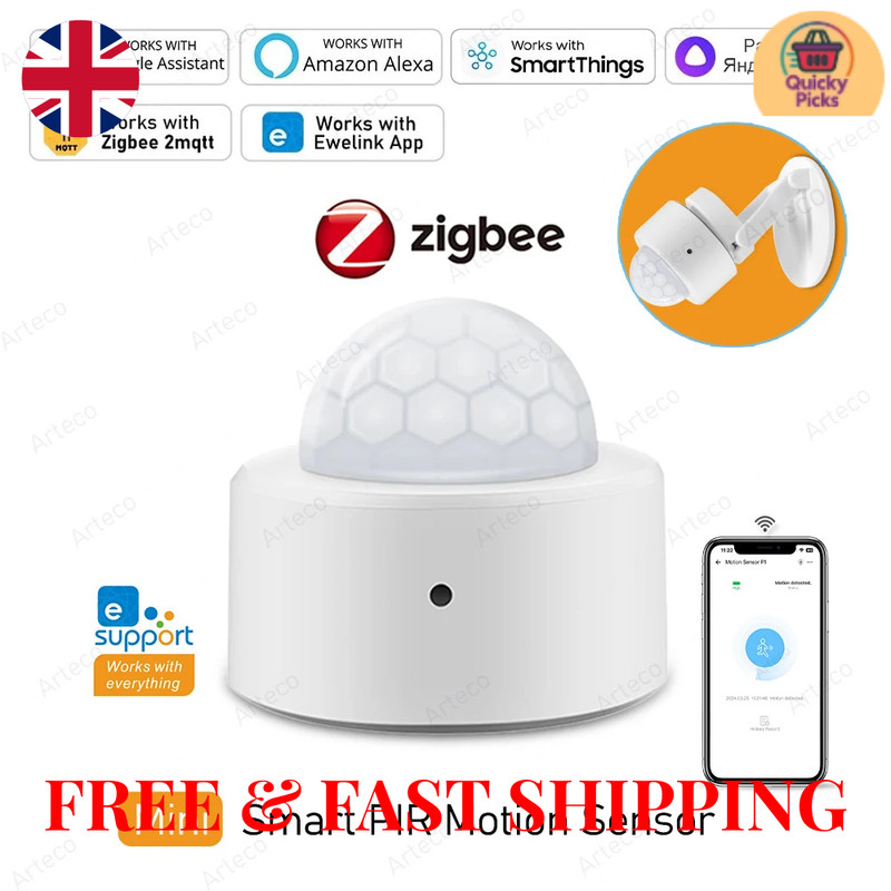 Tuya Zigbee Mini Smart Motion Sensor PIR Human Body Infrared Detector