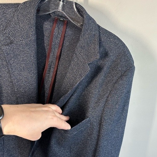 Bonobos Herren Jetsetter Unstrukturierter Blazer Navy Kariert Slim Fit Größe 38R Academia - Bild 8 von 15