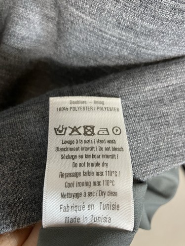 Claudie Pierlot Womens 40 Dress Size UK 12 Grey Wool Blend 3/4 Sleeve Bow Smart - Picture 5 of 8