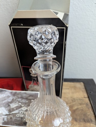 Decanter caraffa vintage Cristal D'Arques Maintenon - nuovo NOS - Foto 7 di 8