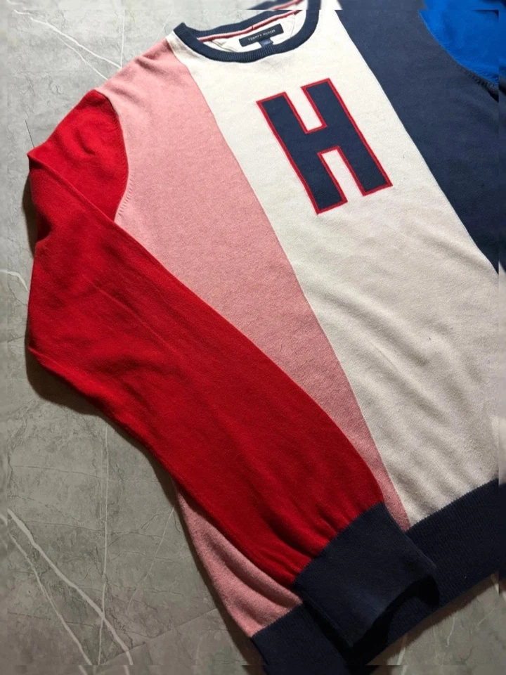 Pull Tommy Hilfiger, Col Rond Crewneck, Sweat Coton, Logo brodé H #MPTM2 - Photo 2/4