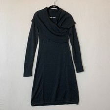 Athleta Sweater Dress Womens Small Black Sochi Long Sleeve Shift Knit Pockets