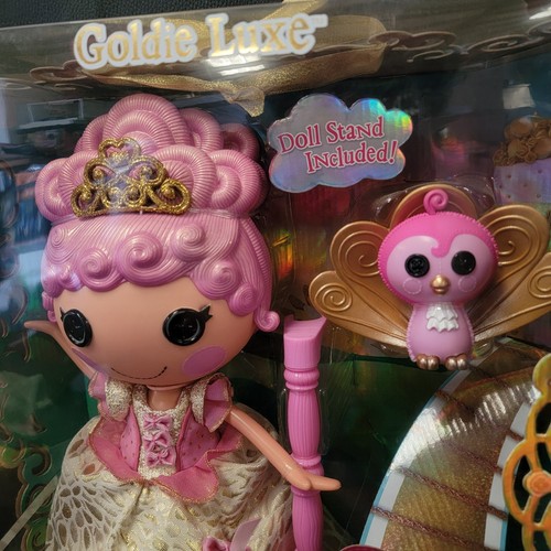 Lalaloopsy Limited Holiday Collector Edition GOLDIE LUXE 15" Doll W PET & Stand - Picture 3 of 12