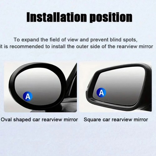 2 Pack Blind Spot Car Mirror With Suction Cup 360° Adjustable Glass Safety - Picture 15 of 17