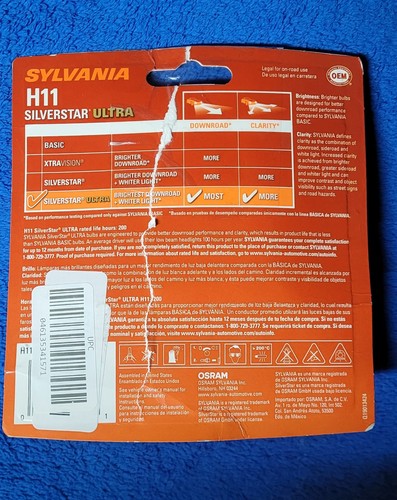 Sylvania H11 Silverstar Ultra Headlight Bulbs Opened - Picture 2 of 2