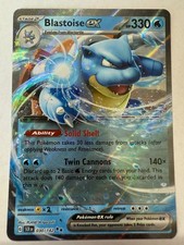 Pokemon Blastoise ex Double Rare SV07: Stellar Crown 030/142 NM