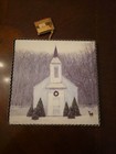 The Round Top Collection Christmas Sparkling Church Wall Hanging 12" X12"