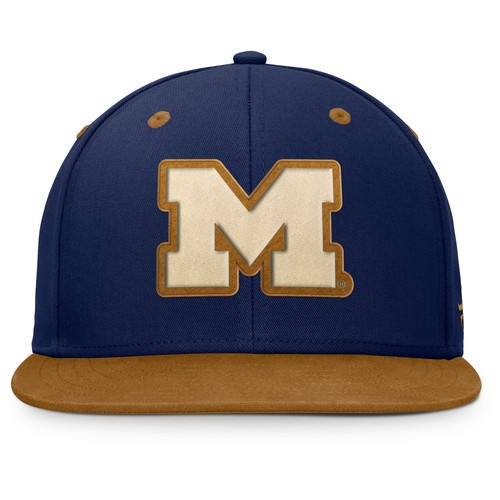 Men's Fanatics Navy/Brown Michigan Wolverines NoBo Fitted Hat - Picture 2 of 4
