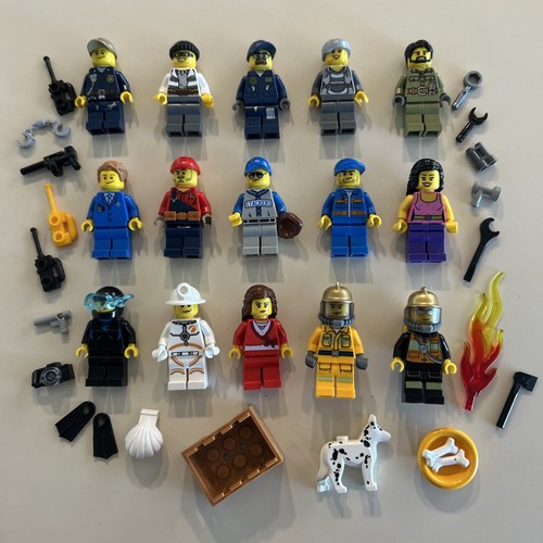 Lego City Minifigur Lot AA - 15 Personen mit Zubehör - Bild 1 von 5