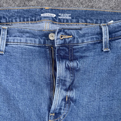 Old Navy Sky High Straight Damenjeans Größe 14 extra hoher Bund mittelblau - Bild 5 von 15