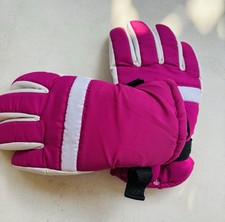 Waterproof Winter Gloves- Kid Insulated Ski/ Snowboard Gloves- Pink/White