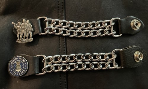 Gilet Uomo Pelle POW Patch, Spille USAF Prolunghe - Foto 4 di 12