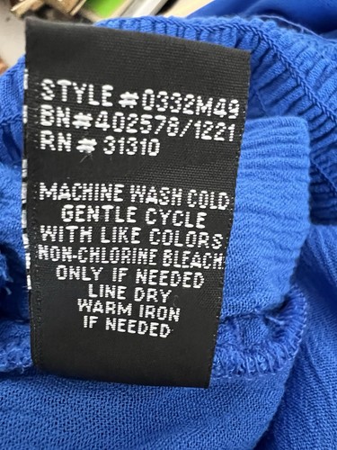 AGB Dress Royal Blue Jumpsuit Gauzy Wide Legs Sleeveless V-neck Size Small - Picture 11 of 11