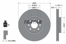 2x TEXTAR Bremsscheibe PRO 92145803 für CORSA PUNTO FIAT ADAM OPEL EVO X15 M13