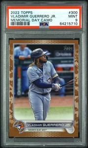 2022 Topps #300 Vladimir Guerrero Jr Memorial Day Camo /25 PSA 9 MINT *1 HIGHER*