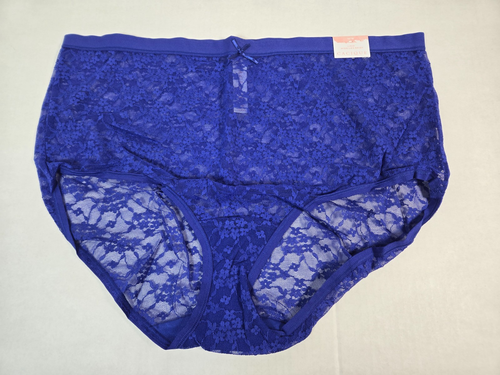Damen Höschen Cacique neu mit Etikett Nylon Spitze hohes Bein Slip 14/16 blau - Bild 2 von 2