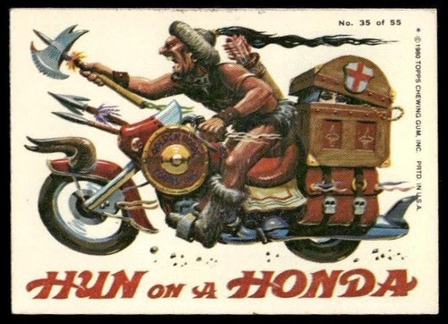 1980 Topps Weird Wheels #35 Hun on a Honda EX+ Condition - Picture 1 of 2