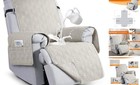  100% Waterproof Recliner Chair Covers, Recliner Cover Non-Slip Dog 20" Beige