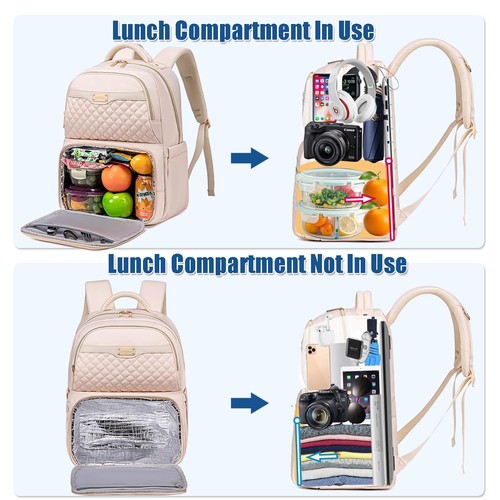Lunch Backpack Insulated Cooler Backpack 15.6 Inch Laptop Backpack For Women ... - Picture 4 of 8