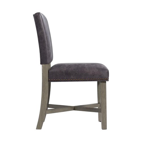 Pemberly Row Transitional 5PC Round to Oval Silhouette Dining Set in Gray - Picture 18 of 21