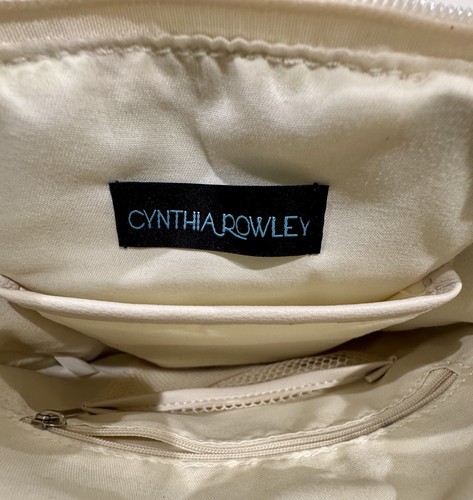 Cynthia Rowely Emma Backpack Satchel Bag Nylon off white Purse - Picture 5 of 8