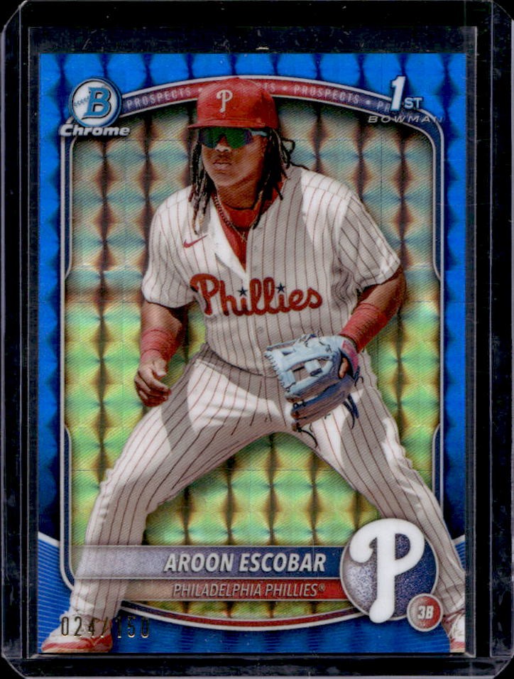 2025 Bowman Aroon Escobar Chrome Blue Geometric Refractor 1st #24/150