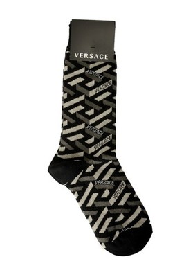 Versace Multi-Color Logo Print Athletic Socks sz S