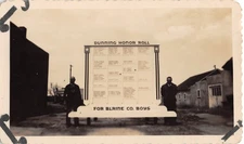 Vintage Photo Dunning Honor Roll Sign Blaine Co Men Suits Hats Old Building