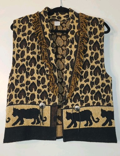 Chaleco 100% Algodón Patrón Leopardo/León/Safari Talla M Hecho en EE. UU. - Imagen 1 de 6