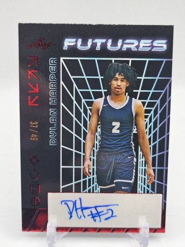2024 Leaf Futures - Red Autographs #A-DH1 Dylan Harper /49 (AU, RC) Rutgers 