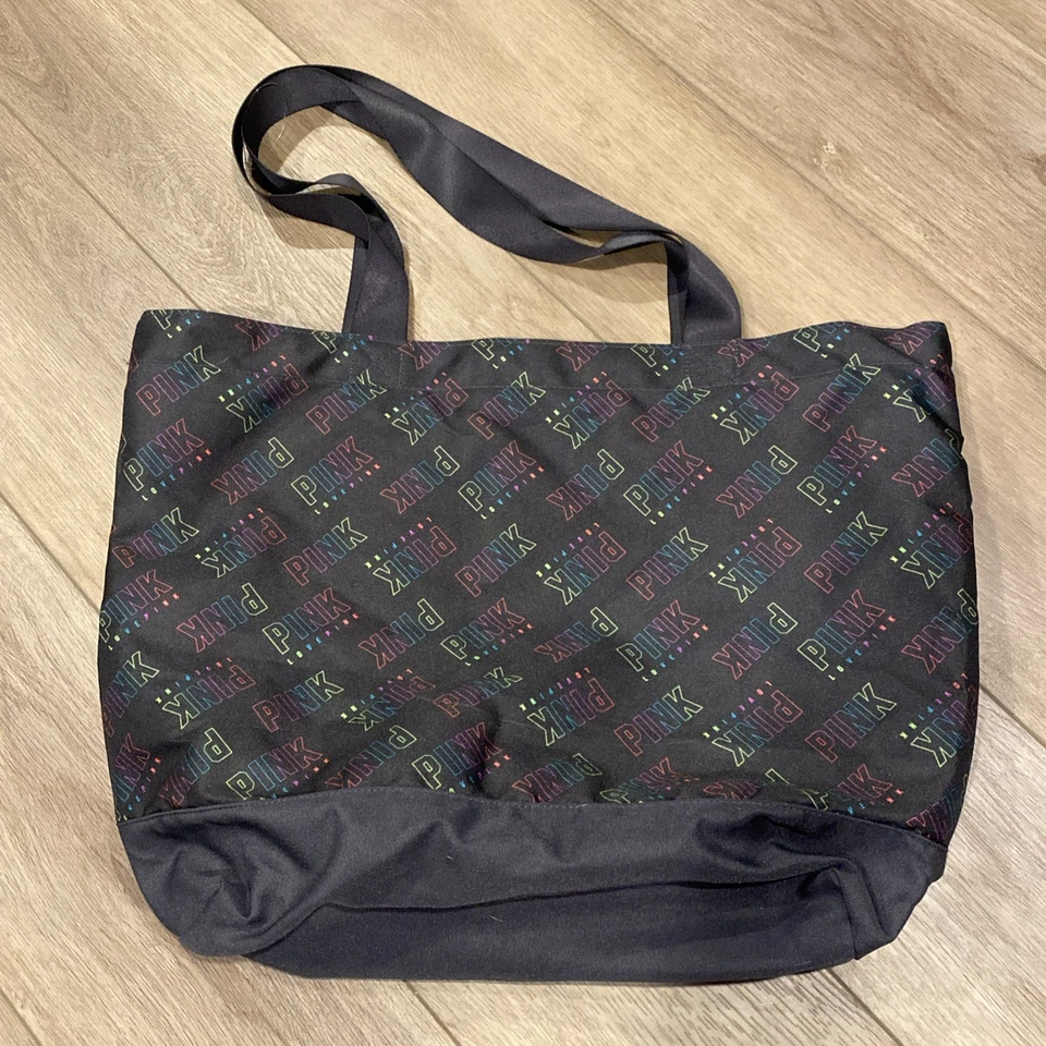 Bolso de Mano Victoria's Secret Pink Love Negro Viaje Noche con Cremallera  Foto 2 de 4