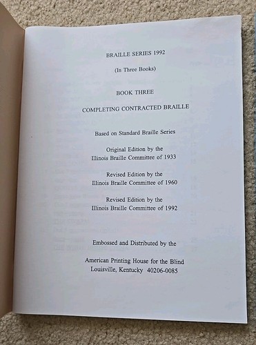 BRAILLE Series 1992 Book Three Completing Contracted Braille W English guide - Picture 4 of 7