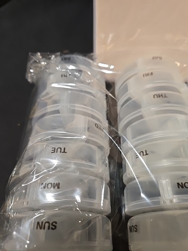 iBune Twice-a-Day Clear Monthly Pill Organizer Set with AM/PM Organizer - Picture 2 of 8