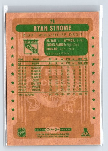 2021-22 O-Pee-Chee #76 Ryan Strome Retro - Picture 2 of 2