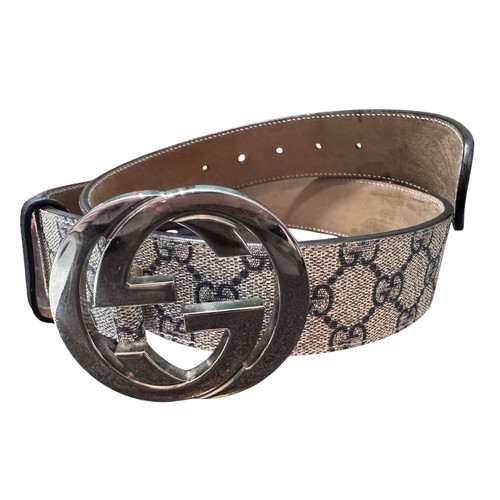 Auth. Gucci GG Supreme Interlocking G Buckle Belt Size 85/34 - Picture 11 of 13