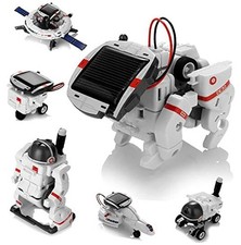 Solar Robot Toys 6 in 1 STEM Learning Kits Educational Space Moon White