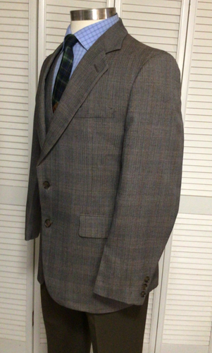 VINTAGE RAY BEERS HERREN BRAUN GLEN KARIERT 3 TEILIGER ANZUG GR: 38R HOSE: 34x30 - Bild 5 von 11