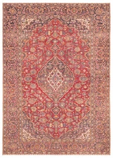 Traditional Vintage Hand-Knotted Oriental Carpet 6'7" x 9'5" Wool Area Rug
