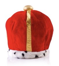 King's Crown Royal Wiseman - Plush Red Crown Queen Regal Gold Costume Accessory