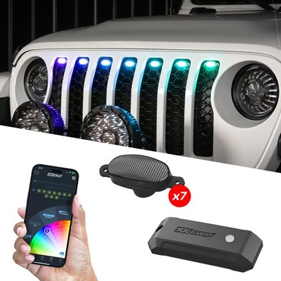 7pc XKmax RGBW Pre-Runner Style Grill Light Kit | Color Chasing | App-controlled