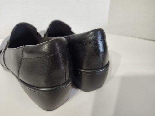 Clarks Collection Black Slip On Leather Loafer Comfort Shoes 9 M - Picture 4 of 8