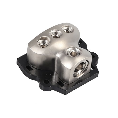 2PCS 3Way Power Ground Amp Distribution Block 1*0 Gauge Input 3*4 Gauge Output - Picture 6 of 12