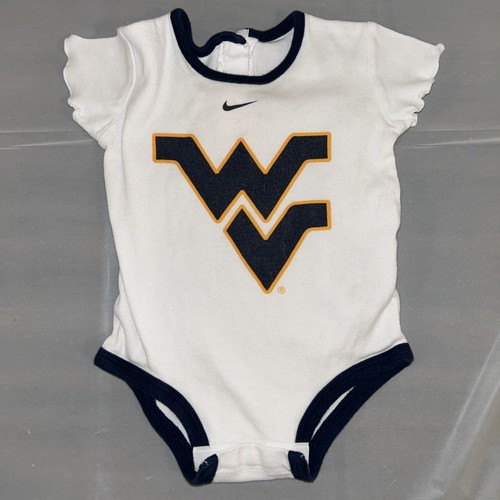 Nike West Virginia Bodysuit One Piece Boys Size 3/6 Months Short Sleeve Cotton - Picture 1 of 6
