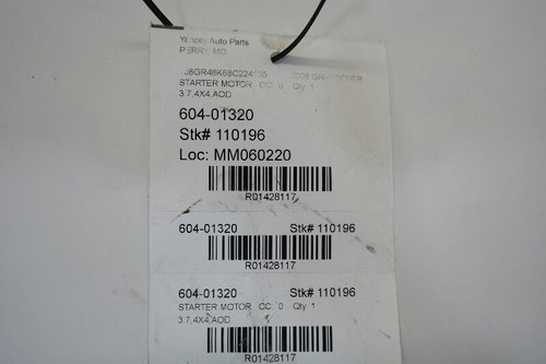05-10 JEEP GRAND CHEROKEE 3.7L Starter Motor  - Picture 9 of 12